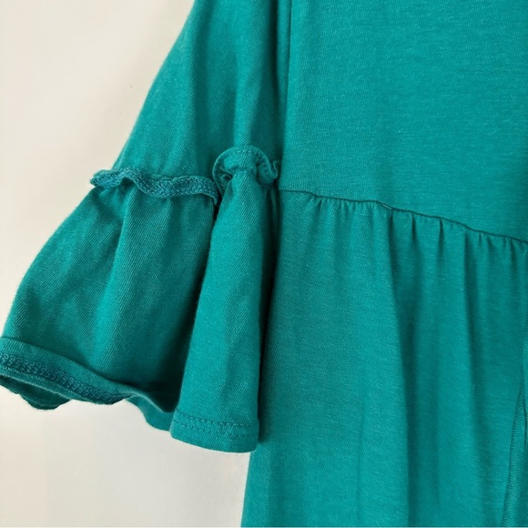 J. Crew | Teal Tiered Short Sleeve Mini Dress Size Medium - Picture 4 of 6